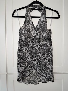 Vintage Y2K BCX Asymmetrical Chiffon Halter Tank Top Fairy Whimsical